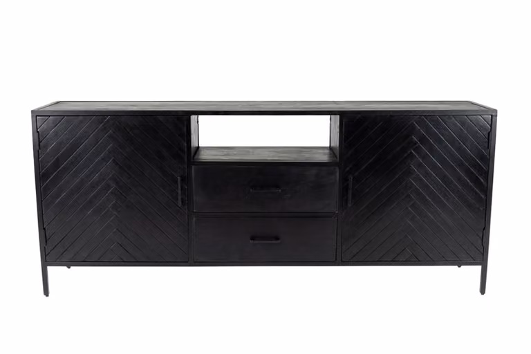 Kick Collection Dressoir Hugo Industrieel - Zwart - Hoogte: 75 cm