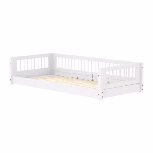 Flexa Montessori-bed voor kinderen, laag, wit, B/D: 90 x 200 cm