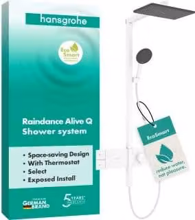 Hansgrohe Raindance Alive Q douchekolom 210/340, 1 straal, EcoSmart, met ShowerSelect Comfort, matwit