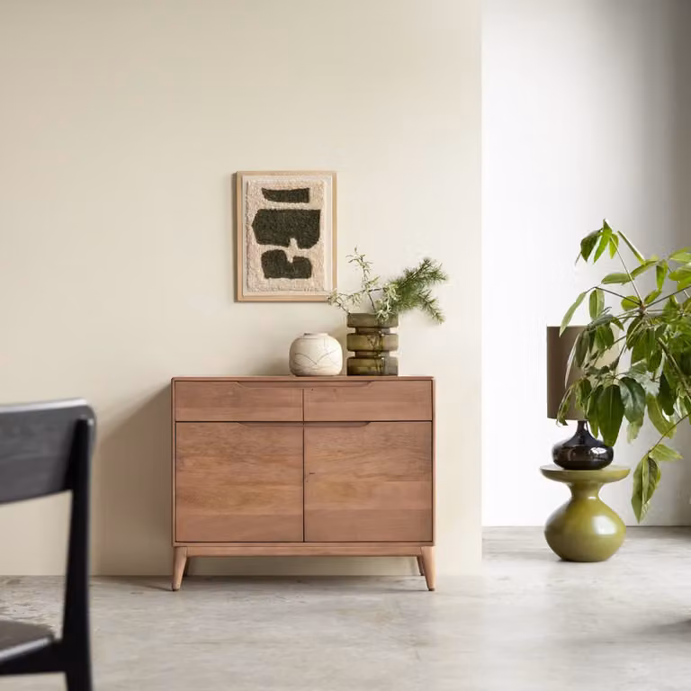 Tikamoon Gabrielle Buffetkast van massief mangohout - Bruin - Breedte: 100 cm