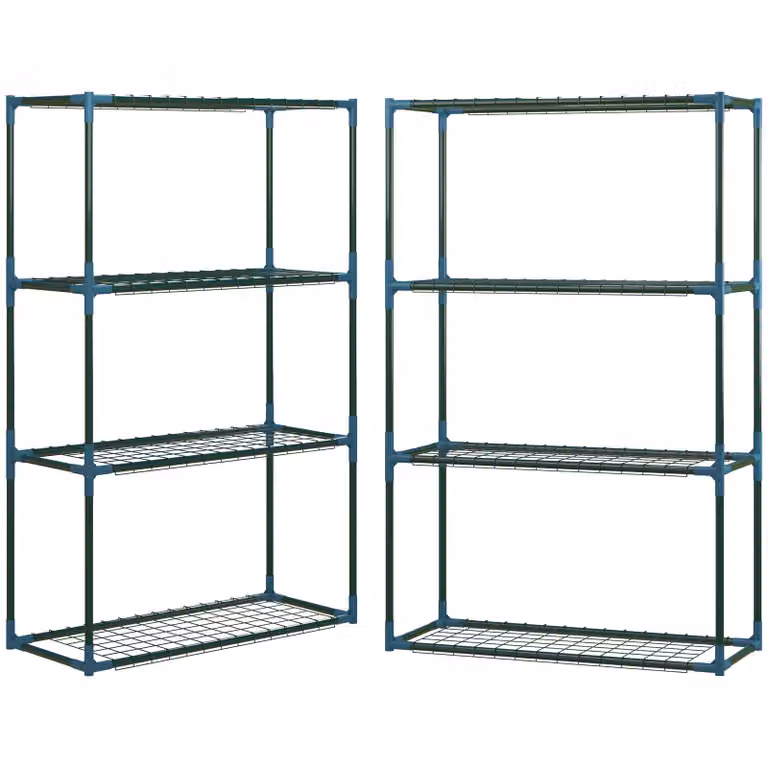 Outsunny plantenrek set van 2, 4 planken, staal, groen, H x B x D: 110 x 27 x 70 cm