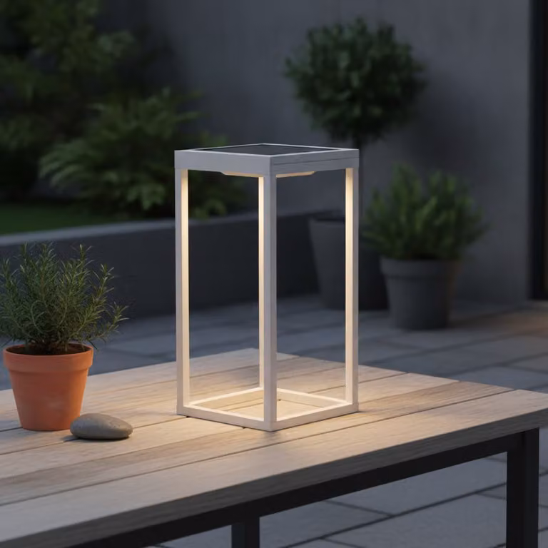 Lyora Tegolo solar tafellamp wit aluminium