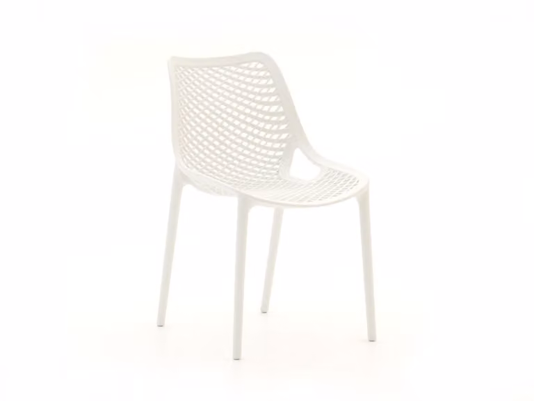 Stapelbare Forza Furniture Ripi dining tuinstoel in wit kunststof
