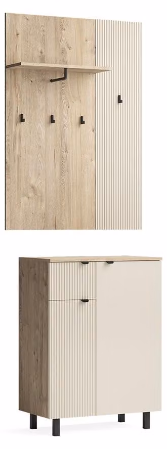 Vicco Puerto Garderobe 2-delige set Eiken/Kasjmier, Model 67646