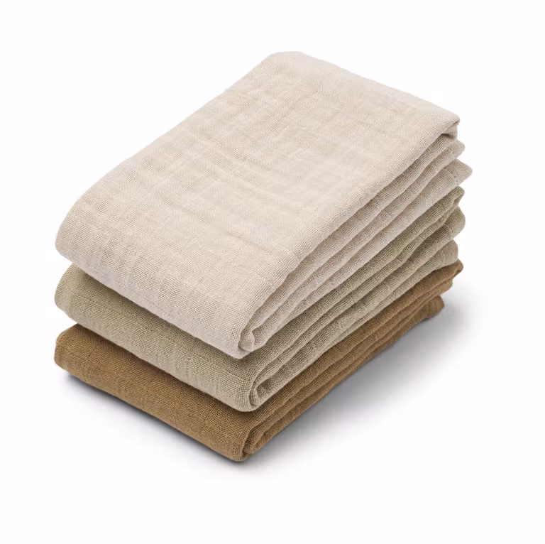 Liewood Lewis muslin hydrofiele doeken 3-delig Sandy mix 65x65 cm