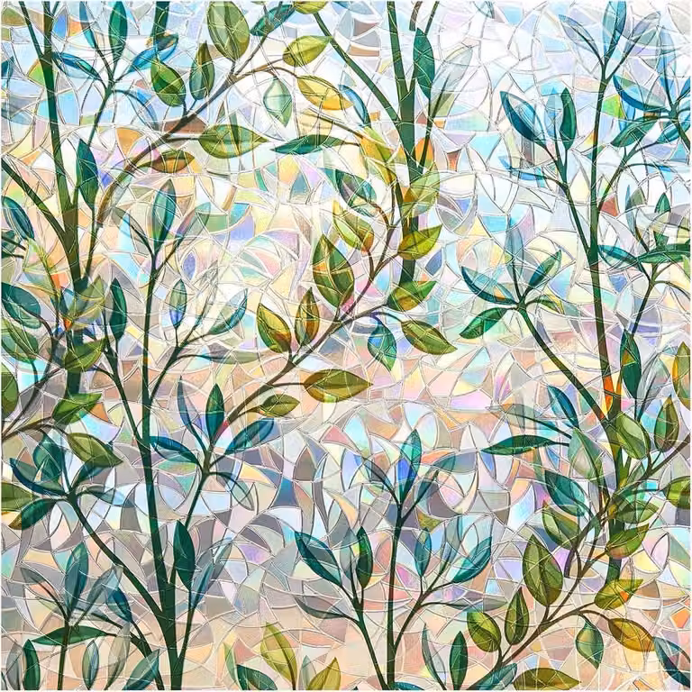 Merkloze Kleurrijke Statische Raamfolie voor Privacy en UV-bescherming, 30 x 200 cm