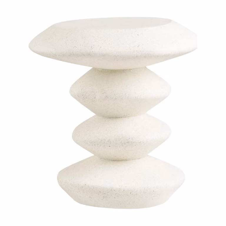 Nest of Nora Bijzettafel rond - Fiberclay - Wit - B: 36 cm, H: 45,5 cm