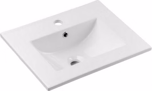 AC-Déco Inbouw wastafel DANCE Wit B: 40 cm, D: 52 cm, H: 17 cm