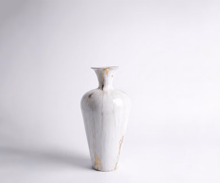 DELIFE Vaas Marvella Handgemaakt Metaal Kintsugi B: 23 cm, D: 23 cm, H: 48 cm