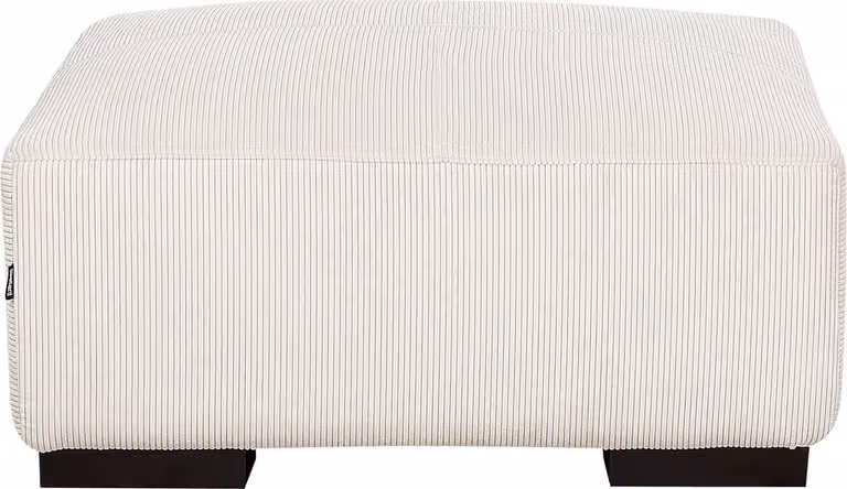 LUNGO Ottomaan Gebroken wit Corduroy B/D/H: 80 x 80 x 35 cm