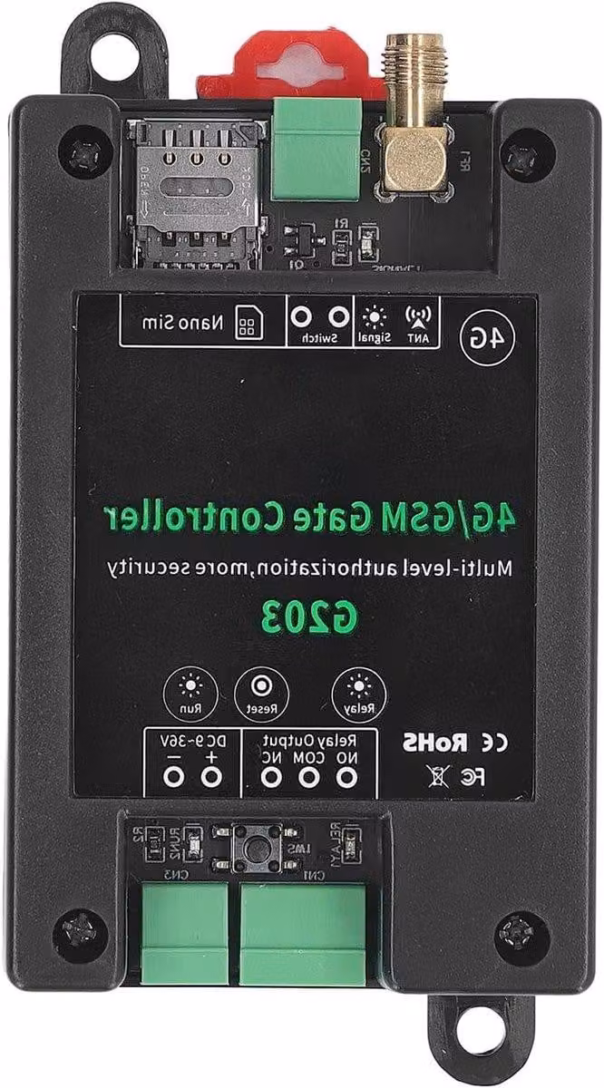 Draadloze 3G/4G deuropener voor garages en liften, zwart, geschikt voor 1001 gebruikers