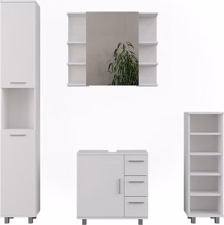Vicco Ilias Badkamermeubelset Wit, 4-delig