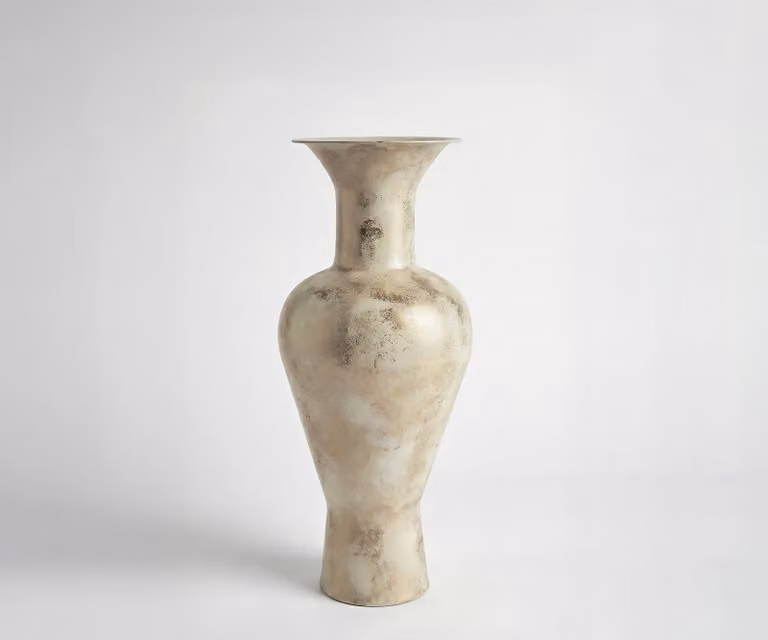 DELIFE Vaas Medora Handgemaakt Metaal Alabaster Gold B: 25 cm, D: 25 cm, H: 60 cm