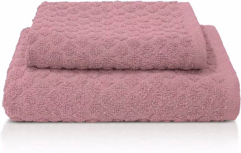 Handdoekenset 1 + 1 jacquard badstof van katoen en polyester, 600 g/m², Gezichtsdoek 55 x 110 cm en Gastendoekje 40 x 60 cm