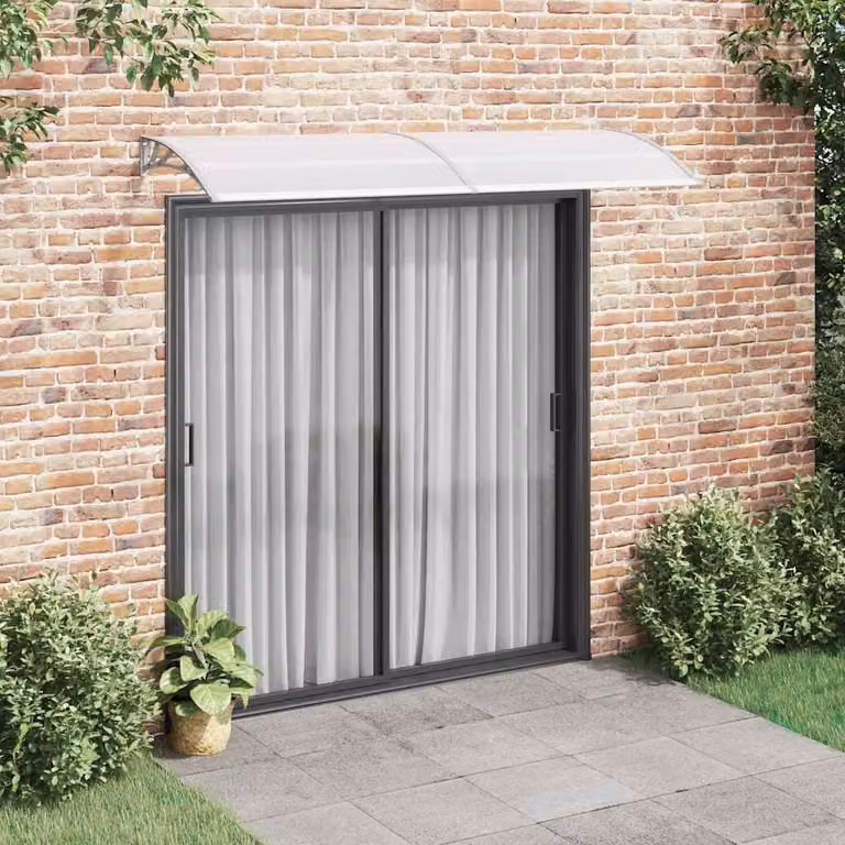 vidaXL Overkapping voor deur, grijs en transparant, 240 x 75 cm, polycarbonaat