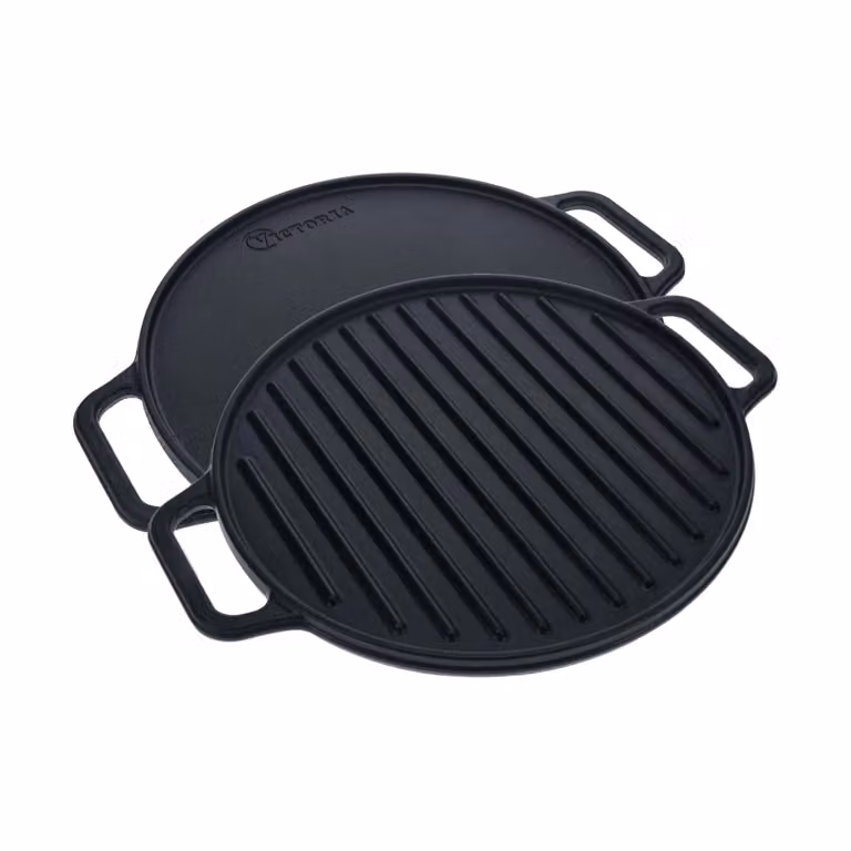 Victoria rond draaibaar geëmailleerd grillplaat Ø32 cm