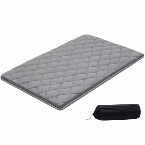 VEVOR Japanse futonmatras, opvouwbare tatami-vloermatras voor meditatie en yoga, grijs, B/D/H: 137,2 x 203,2 x 8,9 cm