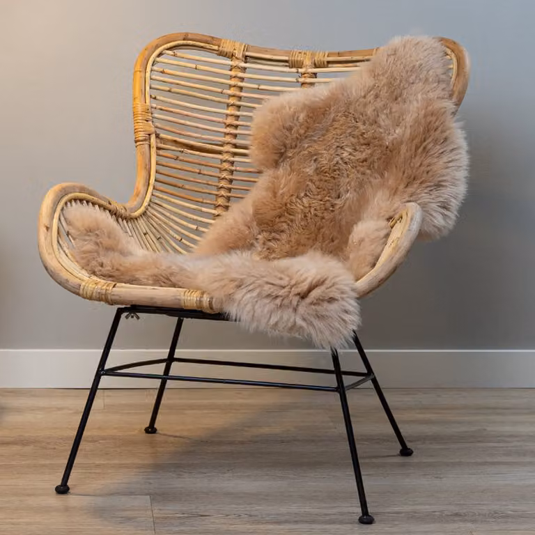WOOOL Australisch Schapenvacht Beige M - 100% Natuurlijk Echt Vloerkleed - 100 x 55 cm