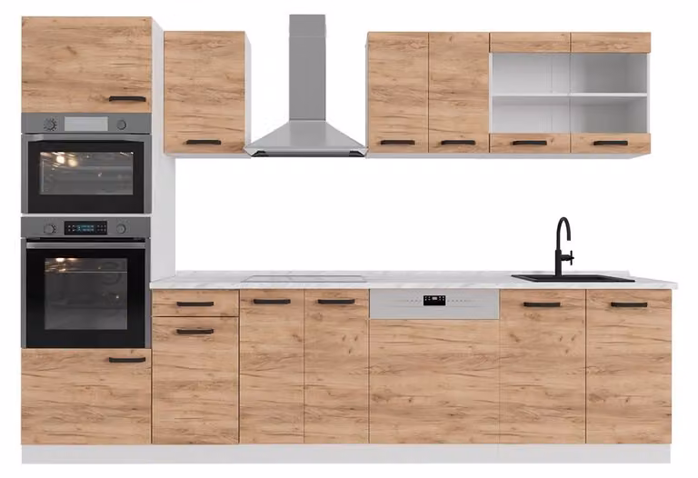 Vicco R-Line Keukeneenheid Krachtige eik goud en Antraciet, 300 cm