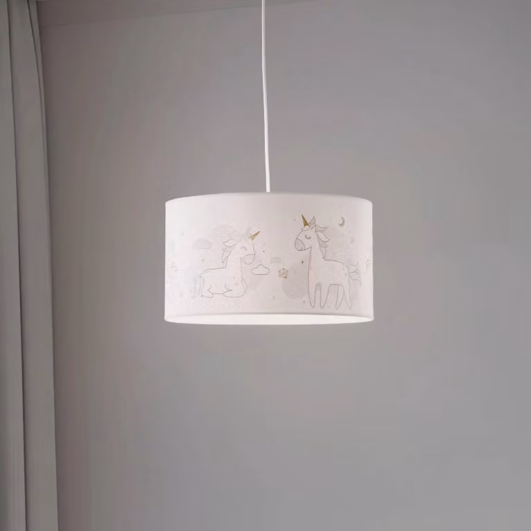 Duolla Hanglamp Mila Wit Textiel Dimbaar voor Kinderkamer
