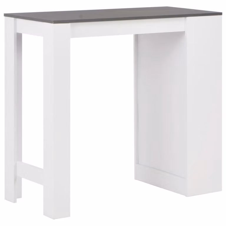 vidaXL Barkruk met plank, wit, B/D/H: 110 x 50 x 103 cm