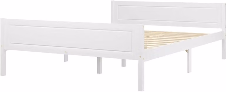 Wit houten bedframe van massief grenenhout voor eenpersoonsbed, 140 x 200 cm