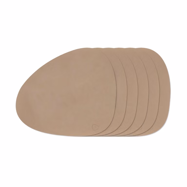 LIND DNA Nupo Curve placematsset Clay Brown, 6-stuks