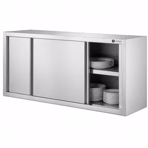ZORRO Wandhangkast ZWHS met schuifdeuren, Roestvrijstaal, B/D/H: 120 x 40 x 65 cm