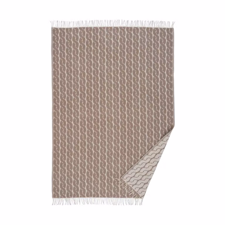 Klippan Yllefabrik Knit wollen deken Zand 130 x 200 cm