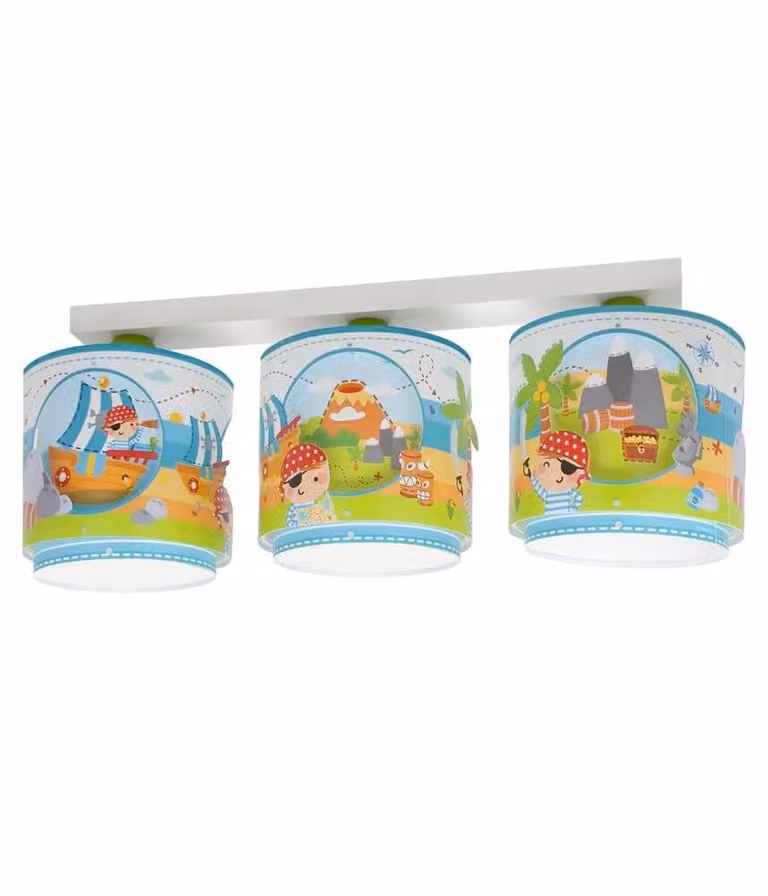 Dalber Pirate Island plafondlamp voor de kinderkamer, multicolor