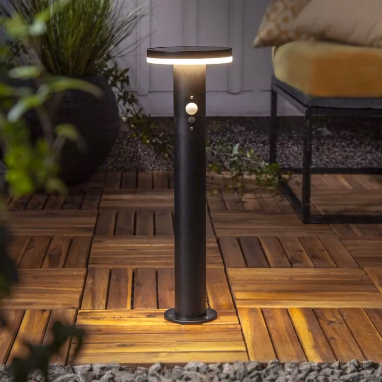 Star Trading Valletta Solar LED Padlamp - Zwart - Warmwit - Hoogte: 50 cm
