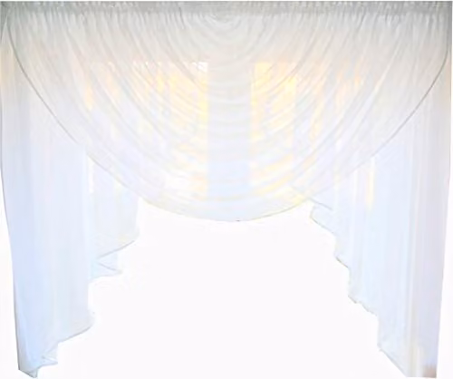 Set van moderne witte voile vitrage gordijnen voor een raambreedte van 200-220 cm