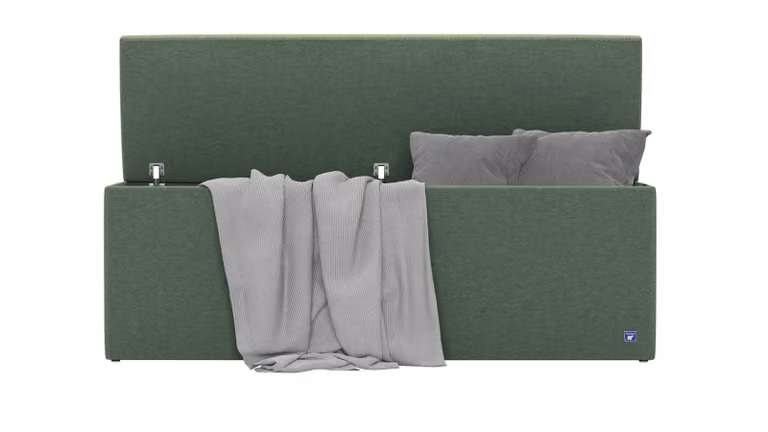 BRUNO opbergbank groen met stoffen bekleding, Breedte: 140 cm