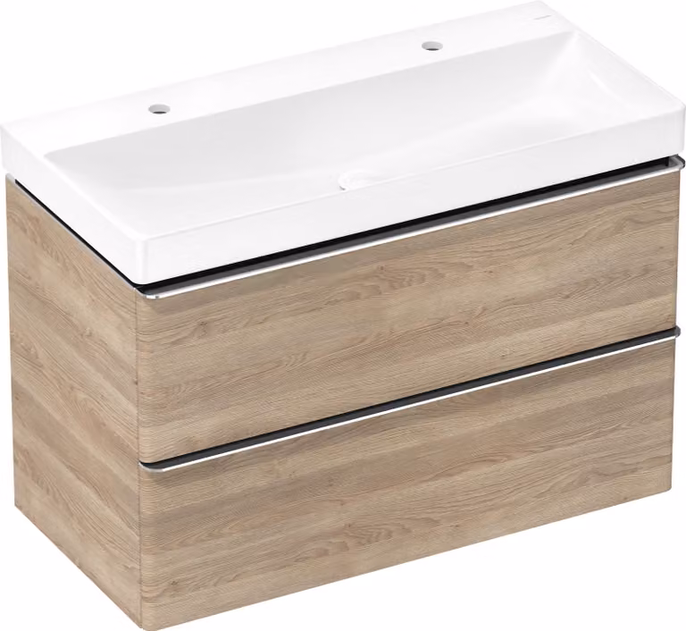Hansgrohe Wasbak Xelu Q m 2 HL zonder overloop, wit, B: 100 cm, D: 48 cm