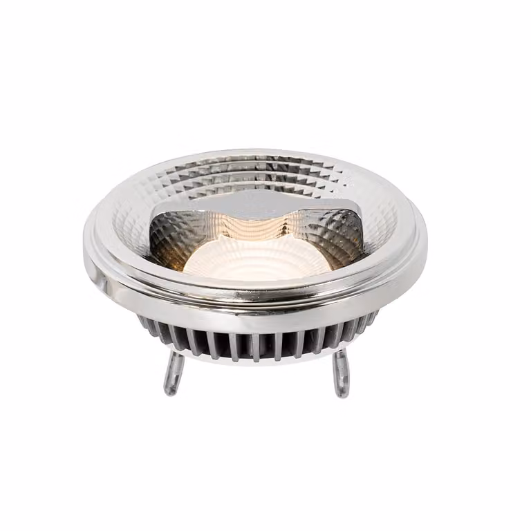 LUEDD G53 dimbare LED lamp AR111 12W 600 lm 2700K warm wit zilver