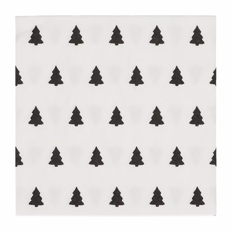 Scandi Essentials Linnen Tafelservetten 20-pack Zwart-Wit 33 x 33 cm
