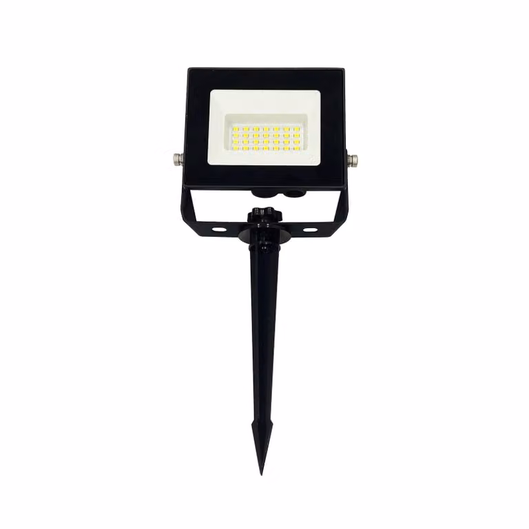 Heitronic Bolton 2.0 schijnwerper met grondspies en stekker, 20 W, zwart, Aluminium