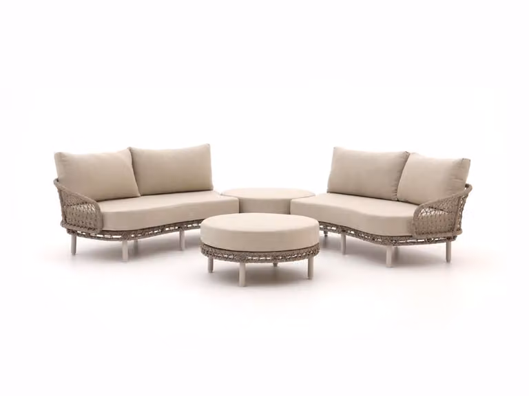 Intenso Furniture Hoek loungeset voor 5 personen, Beige, Aluminium met textiel