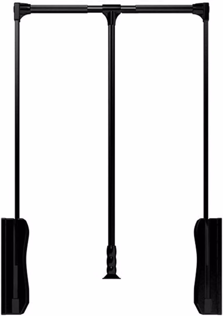 Uittrekbare kledingstang en opbergrek voor je kast, zwart, breedte: 890-1200 mm