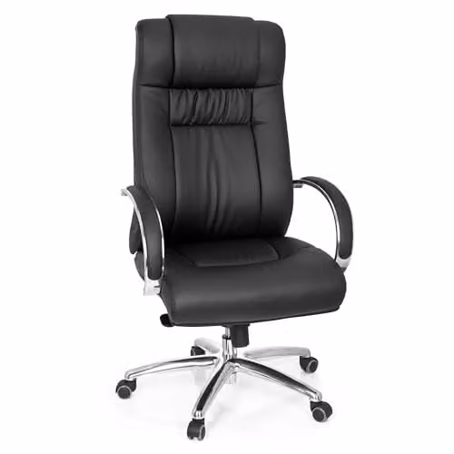 hjh OFFICE 724000 XXL G 600 directiestoel, zwart kunstleer, ergonomische bureaustoel met hoge rugleuning
