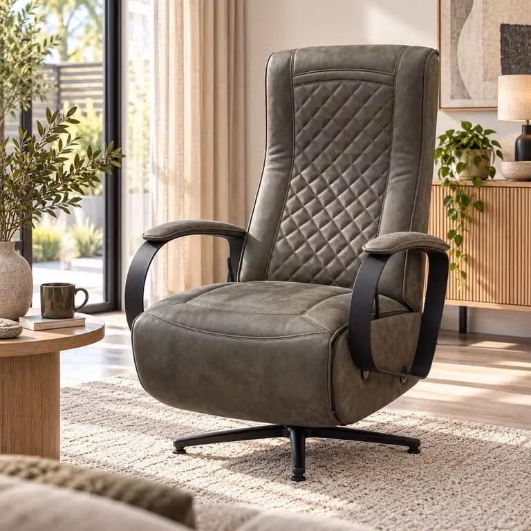 WoonMax Relaxfauteuil Queen Cabrio Antraciet met handbediening