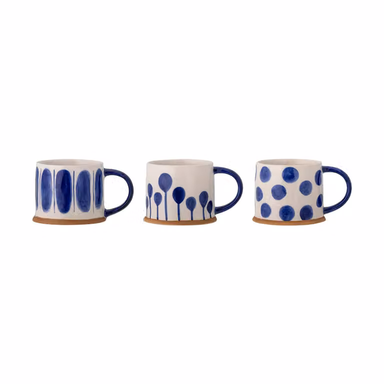 Bloomingville Linora mok set van 3 blauw 450 ml