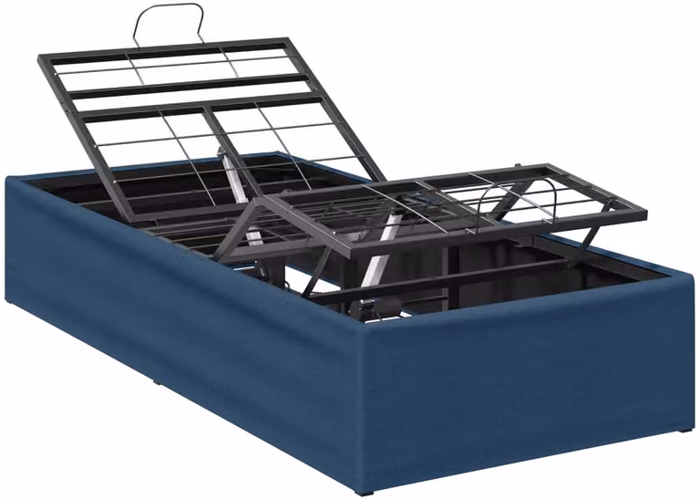 vidaXL Elektrisch Verstelbaar Bedframe Blauw - Staal - B/D/H: 90 x 200 x 33,5 cm