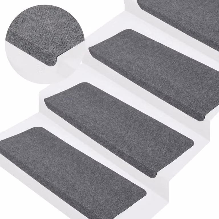 Zelfklevende antislip trapmatten in grijs - 65 x 28 cm