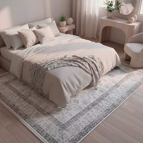 Tesso Living Kilim Vloerkleed Zand 195 x 280 cm - Laagpolig Boho Tapijt voor Woonkamer