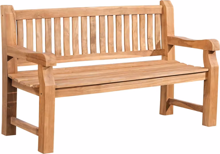 CLP Teakbank Jackson V2 Tuinbank met rugleuning en armleuningen, Massief Teak
