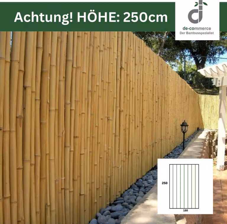 ATY NATURE Bamboe privacy scherm rollende schutting H 250 cm x B 180 cm
