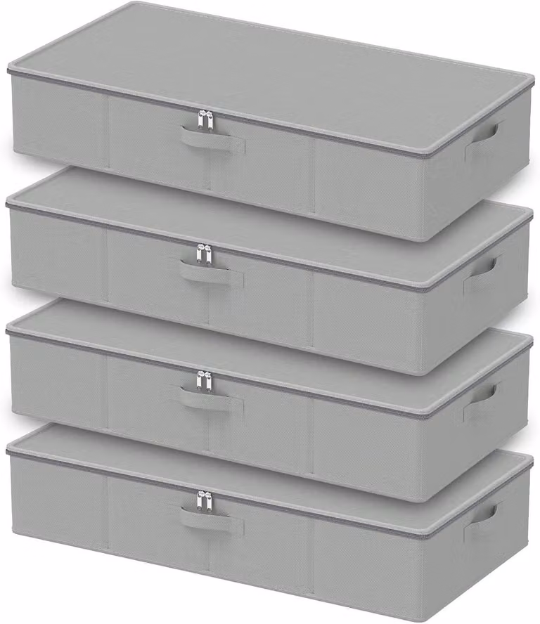 Multifunctionele onderbed verschoontafel met deksel voor baby's, grijs, 80 x 40 x 15 cm