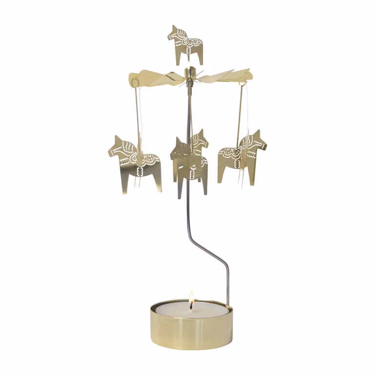 Pluto Design Draaiende waxinelichtjeshouder Dalapaard Goud, Hoogte: 25 cm