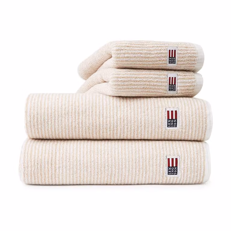 Lexington Icons Original Striped badhanddoek White-tan B: 70 cm, L: 130 cm